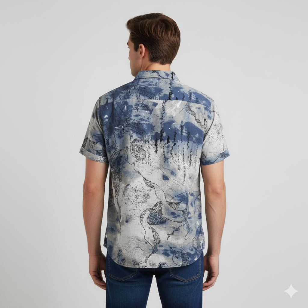Abstract Smoky Art Pattern Printed Shirt