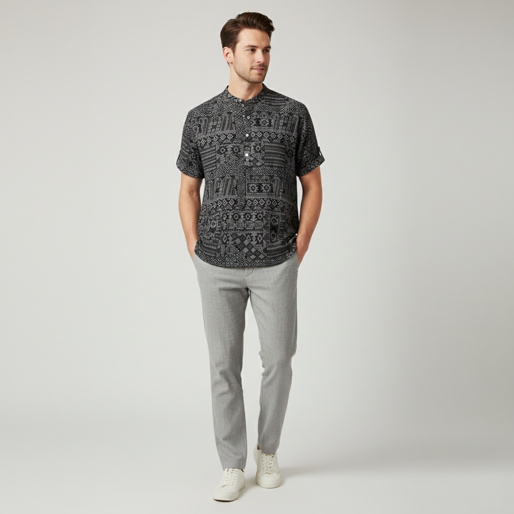 Black Bandana Traditional Stylish Short Kurta