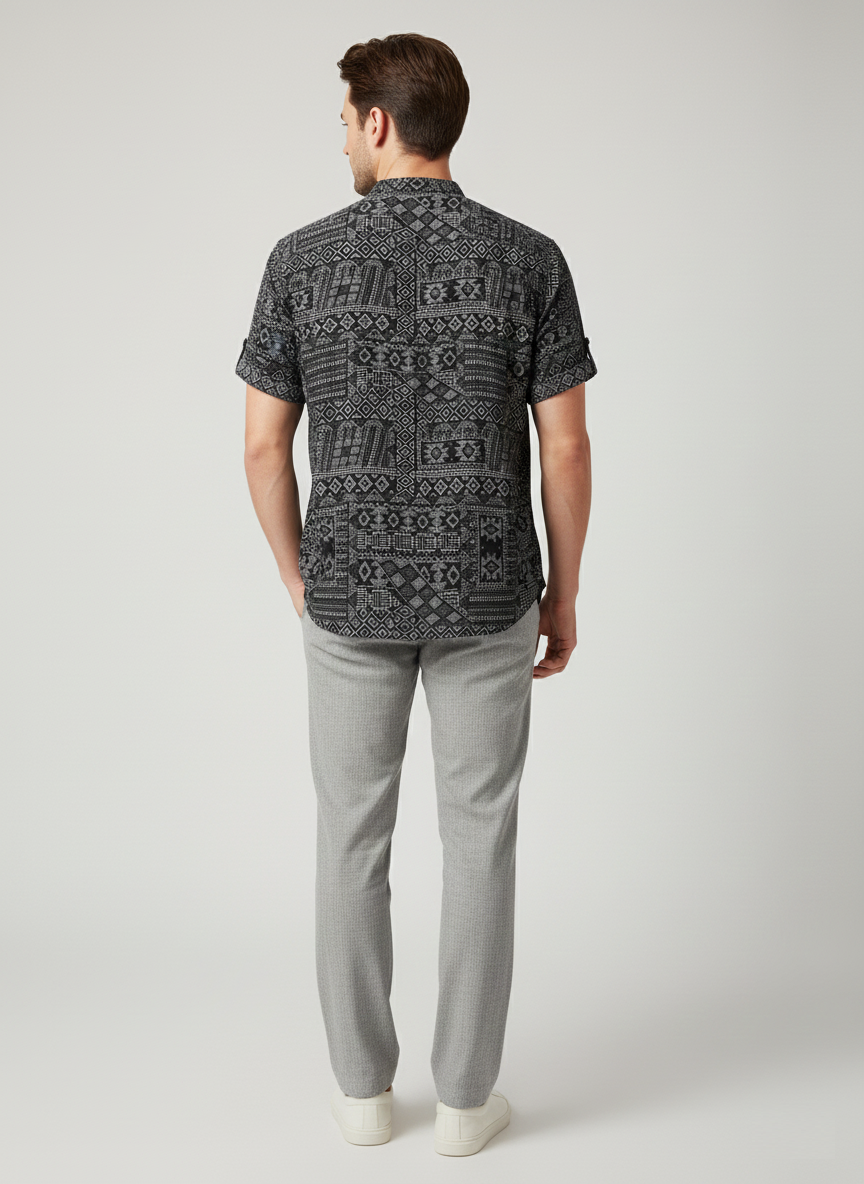 Black Bandana Traditional Stylish Short Kurta