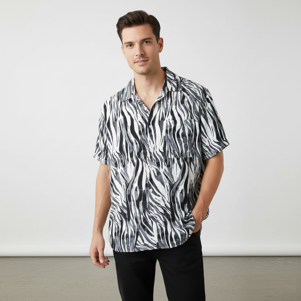 Bold Black & White Statement Summer Shirt