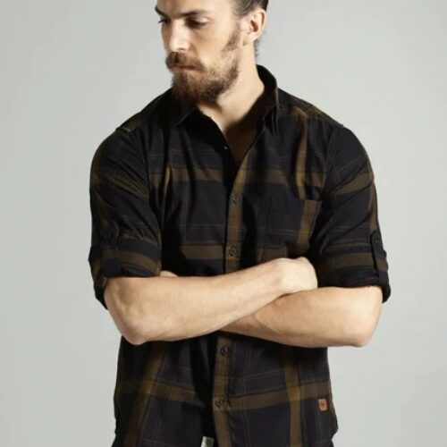 Black Checks Men’s Print Shirt