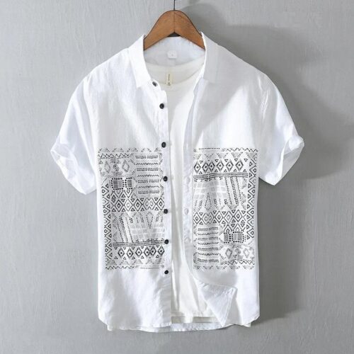 White Sober Half Sleeves Men’s Shirt