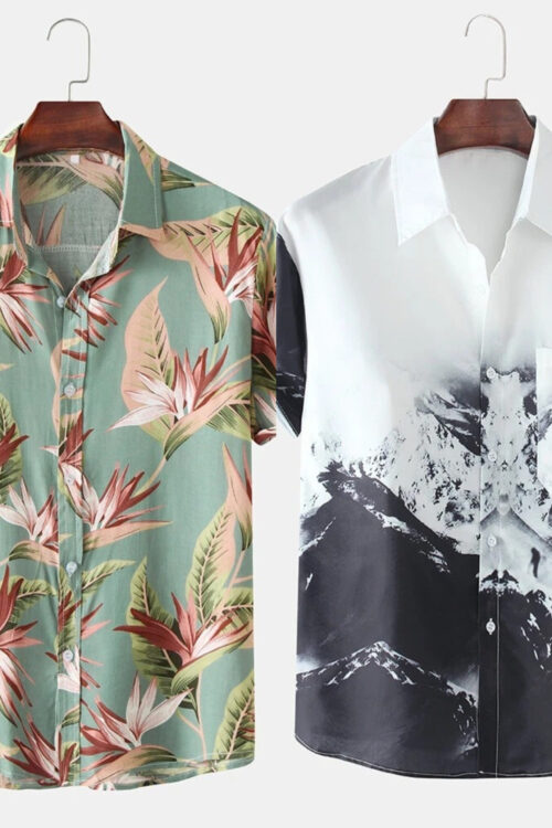 Mens Floral Print and Mountain Print Combo (Pack of 2)