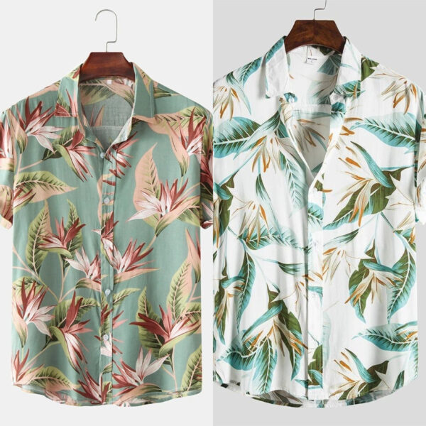 Combo of 2 floral style mens shirt