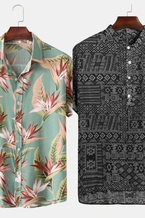 Men’s Printed Shirts: Where Fashion Meets Comfort – Shop Now (Pack of 2)