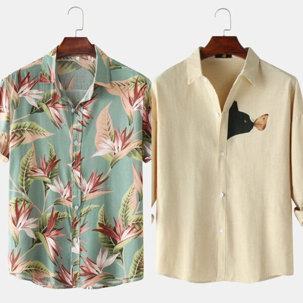 Floral Beach Hawai Goa Shirt and Cat Lover Shirt