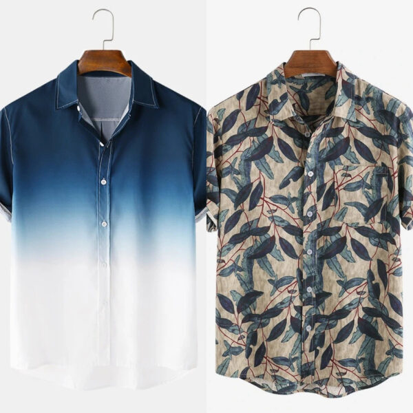 Men's Denim Shirt and Dark Look Floral Shirt