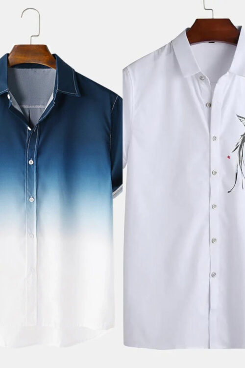 Stay Fashionable with Men’s Printed Shirts Combo (Pack of 2)