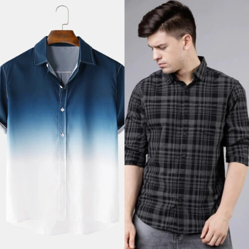 Experience Comfort and Style with Men’s Printed Shirts (Pack of 2)