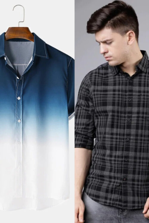 Experience Comfort and Style with Men’s Printed Shirts (Pack of 2)