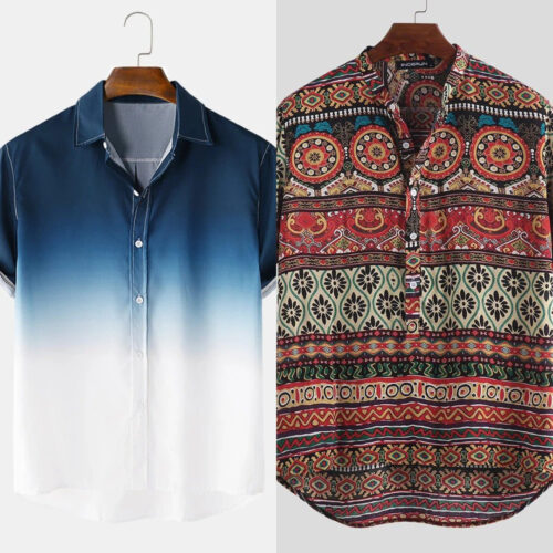 Discover Trendy Men’s Printed Shirts – Shop Now (Pack of 2)