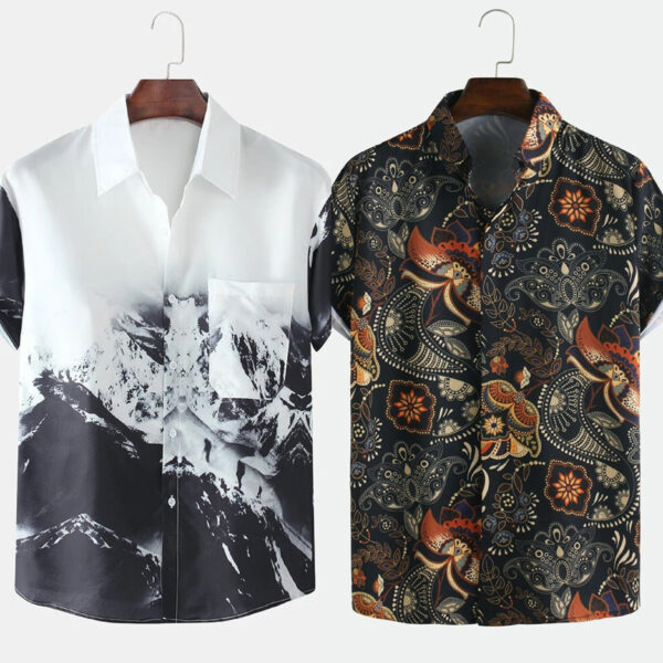 Mountain and Paisley Style Shirt