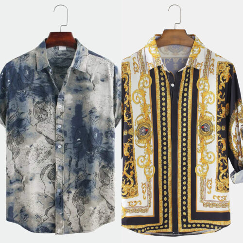 Get Stylish with Men’s Printed Shirts – Shop Now (Pack of 2)