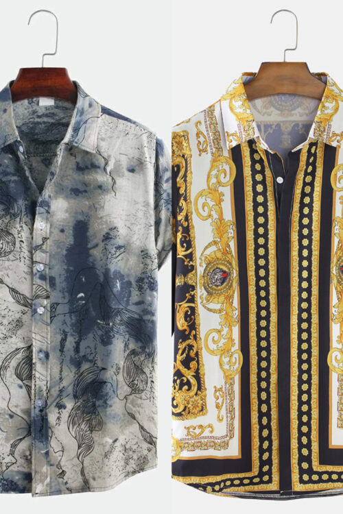 Get Stylish with Men’s Printed Shirts – Shop Now (Pack of 2)