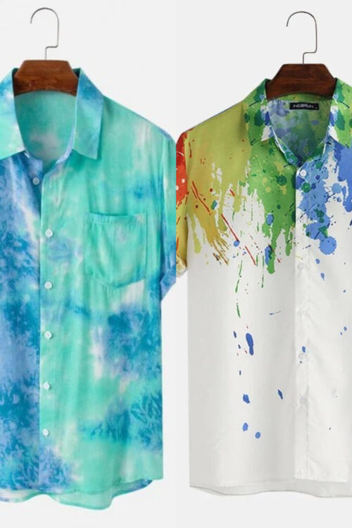 Vibrant Men’s Printed Shirts Combo – Splash of Style (Pack of 2)
