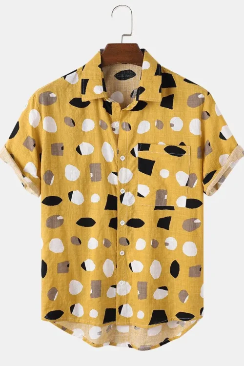 Sunshine Dots Yellow Half-Sleeve Shirt