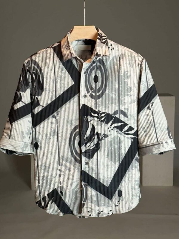 High-Quality Monochrome Artistic Print Shirt for Men