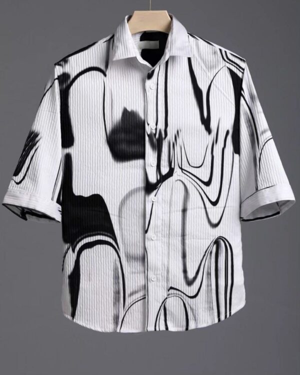 Black and White Abstract Art Men's Shirt