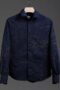 Men's navy blue long sleeve shirt with abstract pattern