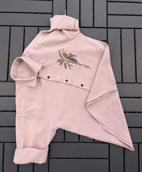 Linen Embroidery Mens Shirt